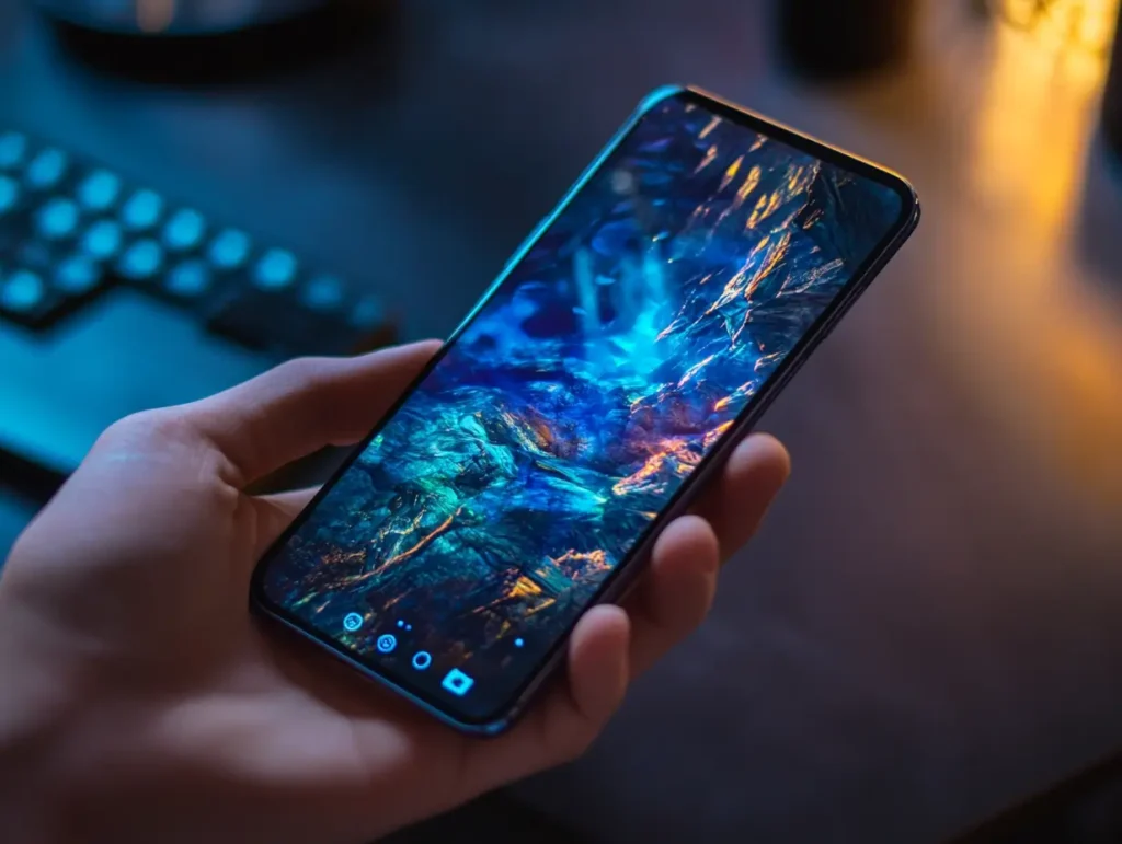 hand holding smartphone